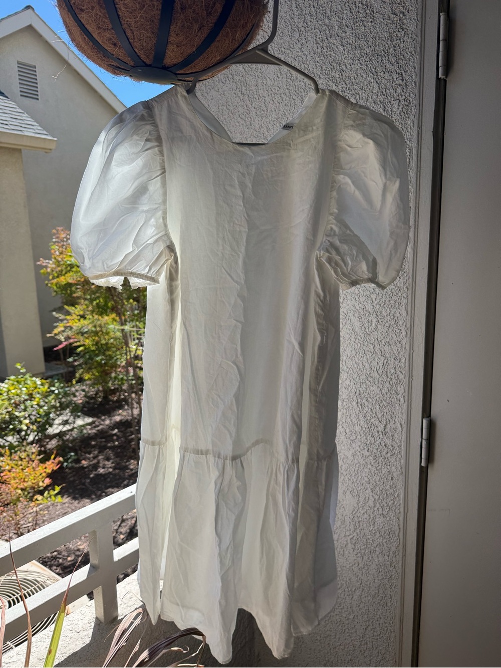 Women's Cream Puff-Sleeve Mini Dress - Lightweight Tiered Style